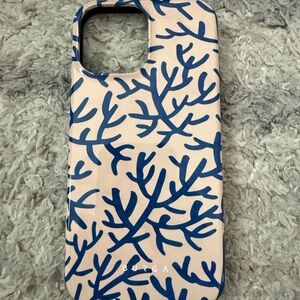 BURGA Blue and Cream Coral Pattern iPhone 13 Pro Max Case